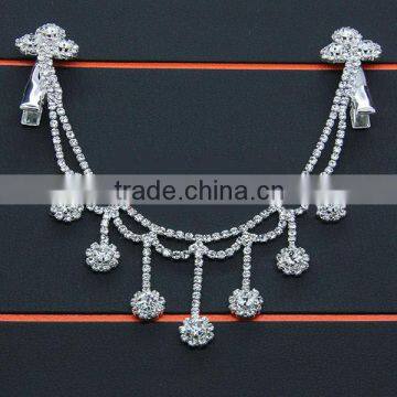 2 rows cup chain flower pendant rhinestone headband