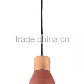 Manufacturer's Premium concrete pendant lamp with wooden lampholder