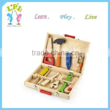 Best selling 10 sets Carpenter Toolbox kids wooden puzzle game toy