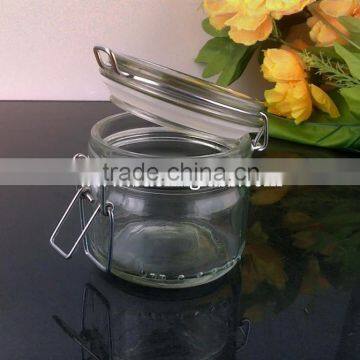 Glass Hermetic Clip Jar with Glass Lid &Silicon Gasket