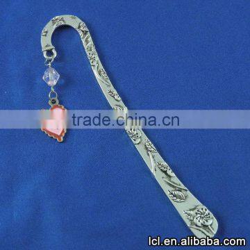 Low price gift bookmark custom, heart pendant souvenir bookmark