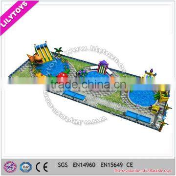 Inflatable mobile park/giant place theme park/commercial slide n pool park