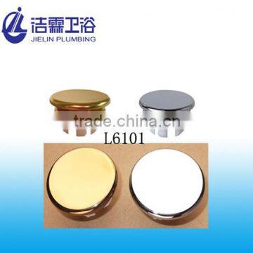 Gold color ABS lavatory overflow cover