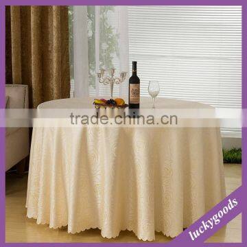 120inch cream white luxury restaurant printing table cloth for sale