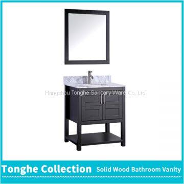 Contemporary Espresso Bathroom Vanity Nature Marble Top