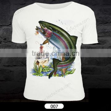 in stock customer design cotton polyster fishing t-shirt