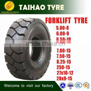 TOP China factory tyre size 28x9-15 27x10-12 250-15 8.25-15 7.00-12 6.50-10 6.00-9 5.00-8 Industrial forklift tyre