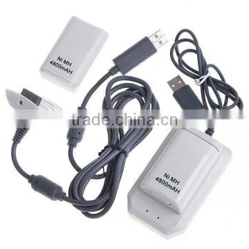 4800mAh Battery pack & Charger Cable Kit For Xbox 360