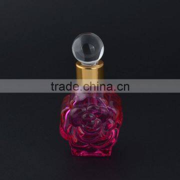 Various Colors Glass Bottles for Essential Oil Empty Flower Shaped Glass Perfume Bottle With Glass Stopper photo-5