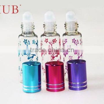 Pocket sized 8ml empty refillable glass roll on deodorant bottle with aluminum cap for cosmetic essential oil