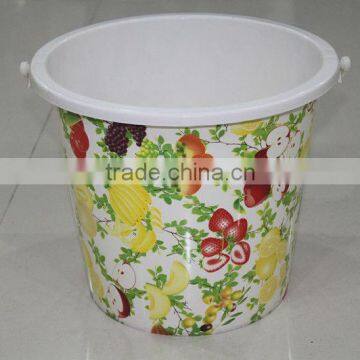 household plastic bucket with handle,fruit design bucket