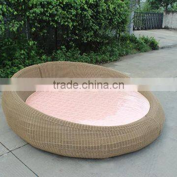 Theme Hotel Furniture Spring Mattress Wicker Big Round Bed photo-3