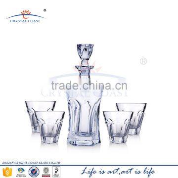 Whiskey Decanter Set of Crystal Whiskey Glasses