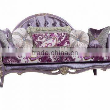 Elegant Purple ButtonTufted Couch Sofa, Hand Engraved Wooden Sofa Living Room Furniture, Retro Style Chesterfield Sofa Set photo-2