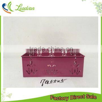 wholesale chinese star pattern hollow out galvanized indoor rectangular flowerpot planter box