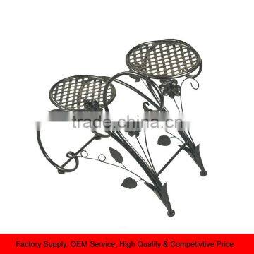 Iron Flower Pot Rack Home Garden Decor Display Stand