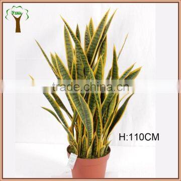 Artificial variegated yucca agave plant with red pot