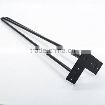 Factory price sale matt black cast iron 28 inch metal hairpin leg for wood furniture