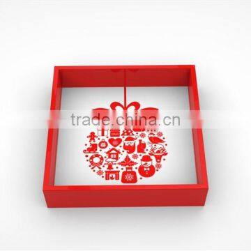 Set of Christmas Lacquer Coaster, Placemat, Tray and Tissue Box photo-4