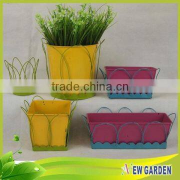 Factory Outlet Beautiful Handicraft Metal Flower Pots With Pedestal