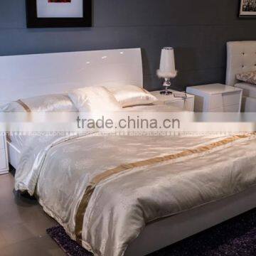 White Bedroom Furniture / Wood Double Bed / Latest Double Bed Designs B57 photo-4