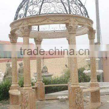 Garden Decoration Natural Stone Marble White Marble Outdoor Garden Gazebo photo-2