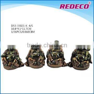 Resin set of 4 mini laughing buddha