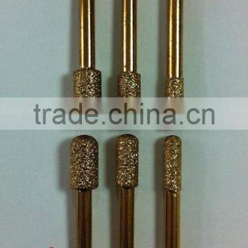 Ti coated vacuum brazed diamond carving burr with head diameter 6/8/10mm