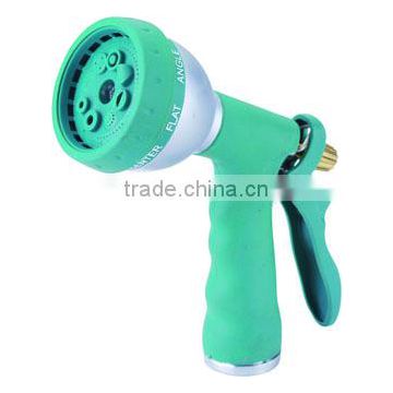 8-pattern 5-1/2" metal spray water gun-water spray nozzle -garden hose pistol nozzle