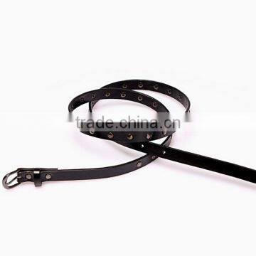 Wholesale Rivets Decorated D Buckle Sex Girl Thin PU Knot Waist Belt photo-2