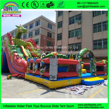 New style inflatable bounce house 0.55mmPVC dragon fun city giant inflatable slides for sale