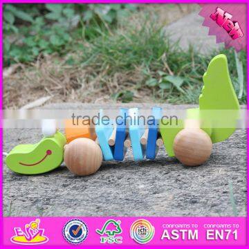 2016 New Design Wooden Crocodile Car Baby Pull Toys W05C077 photo-6