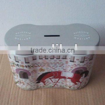 Biscuit Tin with Coin Slot on Top