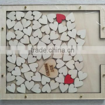 rustic wedding guest book drop with heart inserted