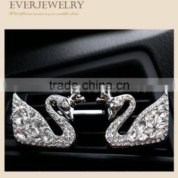 Rhinestone Swan air Fresher Cleaner with perfumein Car