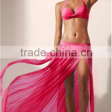 Elegant women belly dance skirt sexy side slit skirt LD6047