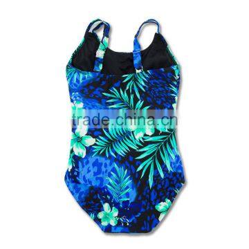 Floral Print One Piece Kids Girl Swimwear 2017 photo-2