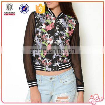 2016 flower digital printing sexy women short summer jacket