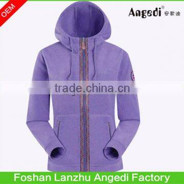 Customized adult's winter windproof polar fleece jacket outdoor activities coat hooded sport swear