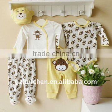 2011 autumn mom and bab baby clothing sets 100% cotton embroider new born suits