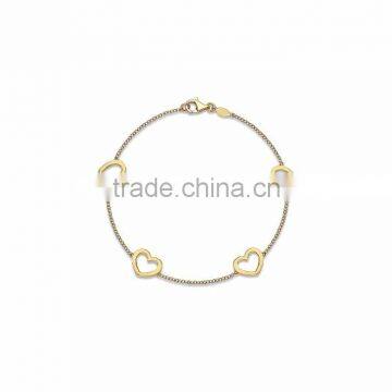 Gold Plated Designer Heart Bracelet