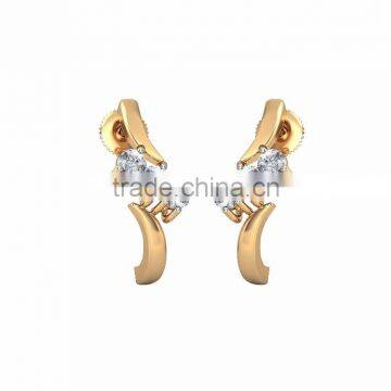 Zirconia Gold Plated Hoop Earrings