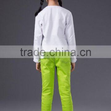 JannyBB Pattern Printed Pure Cotton White Long Sleeve Baby Girl Shirt Kids photo-2