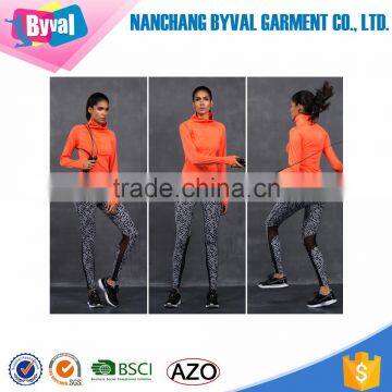 Wholesalegirls Plain Long Sleeved Dry Fit T-shirts Half Zip Orange photo-5