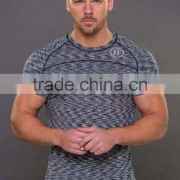 High Quality Heather Grey Mens Muscle Bodybuilding Gym T Shirt Dry Fit Sports T Shirts Unbranded Fitness Clothing