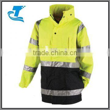 Reflective safety raincoat with reflective tape
