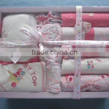 Newest Style Organic Newborn Baby Clothes 15pcs Gift Set Baby Girl Clothes