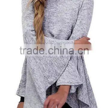 Runwaylover EY2346B New Style 2017 Ladies Fashion Flare Sleeve Knitted Turtleneck Blouse photo-4