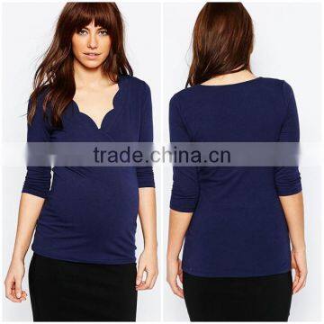 Comfortable Fashion Short Sleeve Knitted Fabric Maternity Clothes