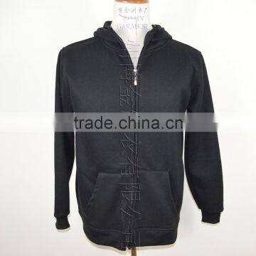 China factory black color cutomized pocket hoodie for men